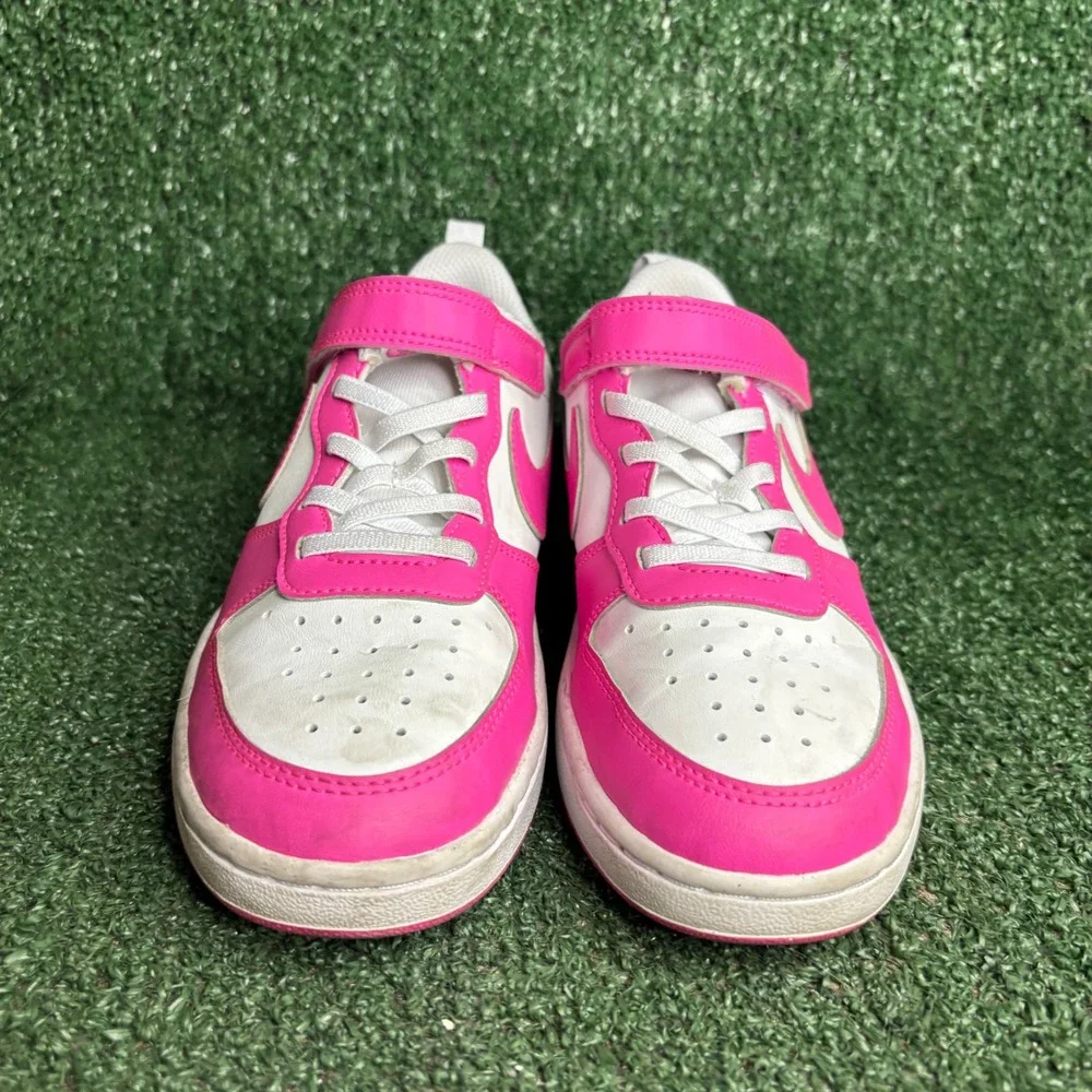 Nike Court Borough Low Recraft Athletic Sneaker White Laser Fuchsia Youth 2.5Y